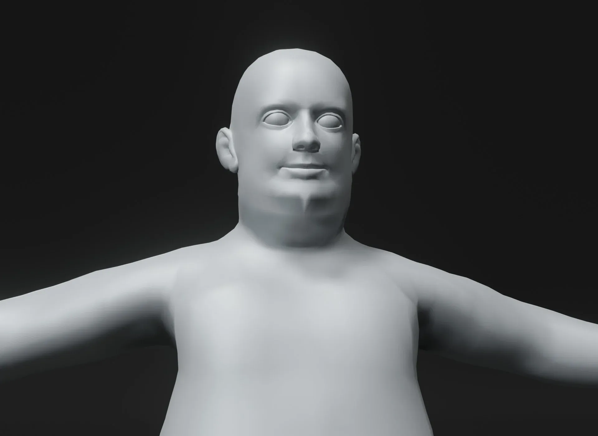 Fat Human Body Base Mesh 3D Model Family Pack 10k Polygons
