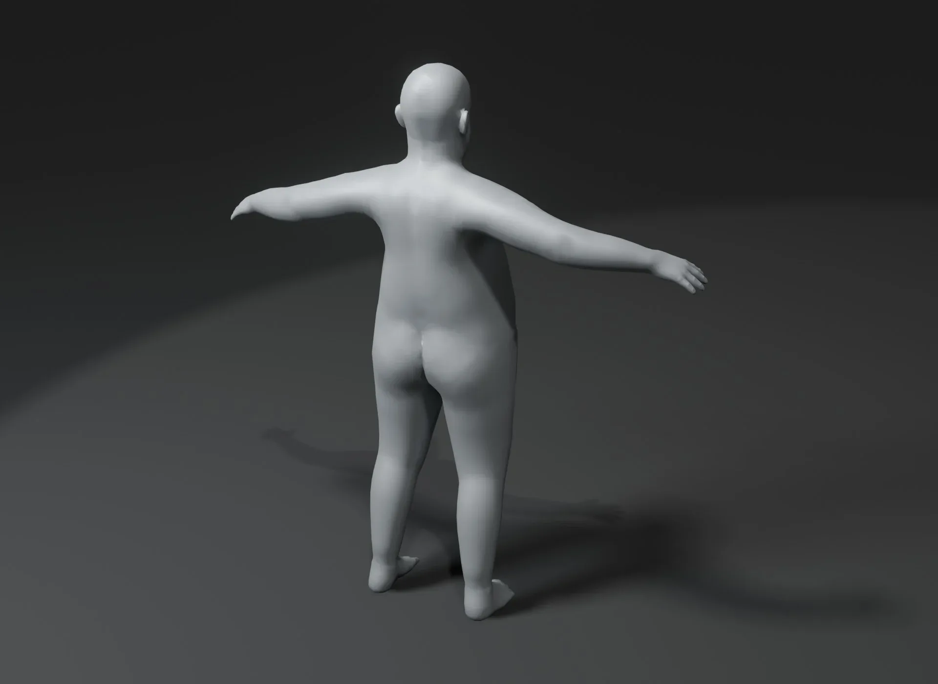 Fat Human Body Base Mesh 3D Model Family Pack 10k Polygons