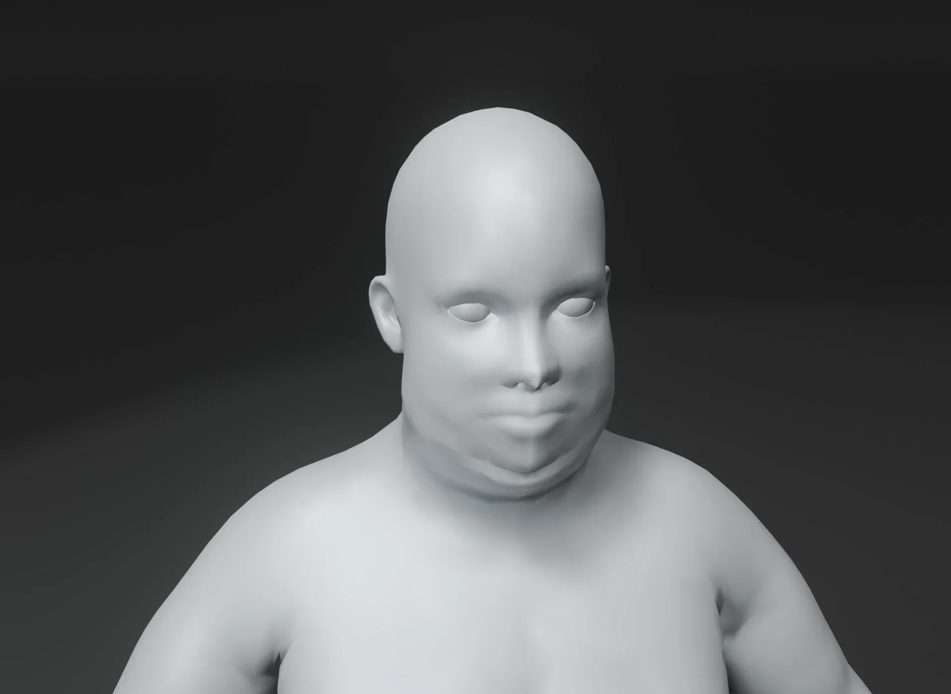 Fat Human Body Base Mesh 3D Model Family Pack 10k Polygons