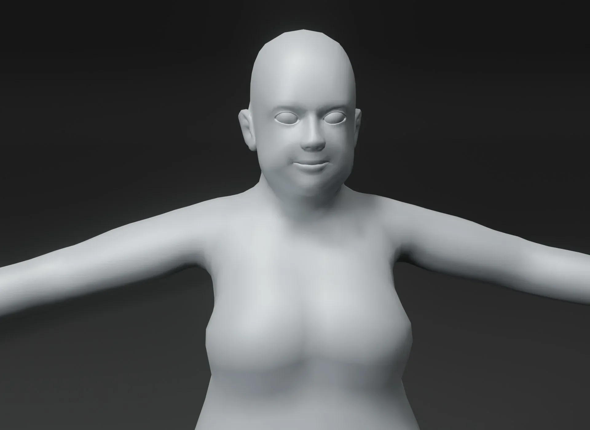 Fat Human Body Base Mesh 3D Model Family Pack 10k Polygons