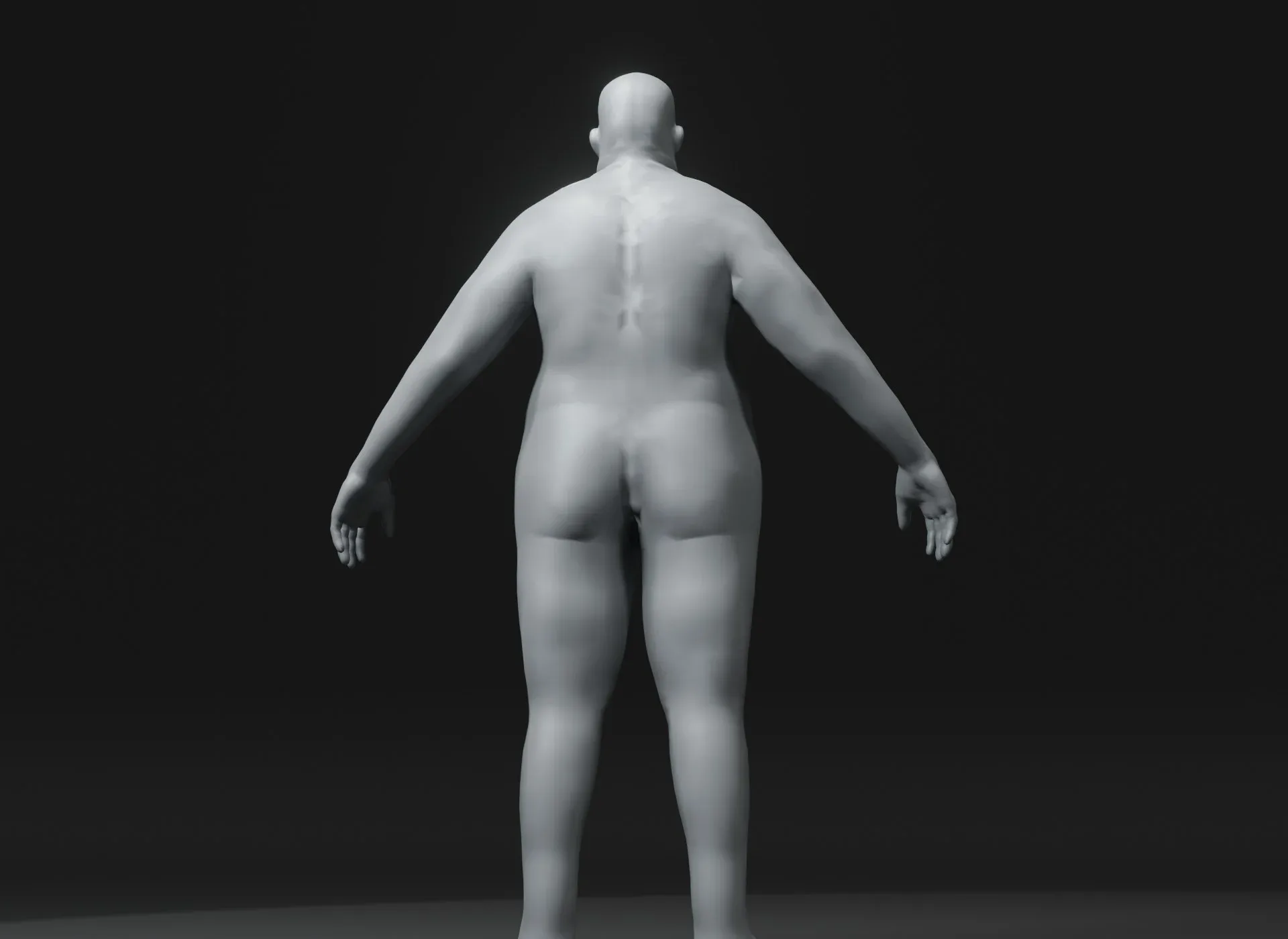 Fat Human Body Base Mesh 3D Model Family Pack 10k Polygons