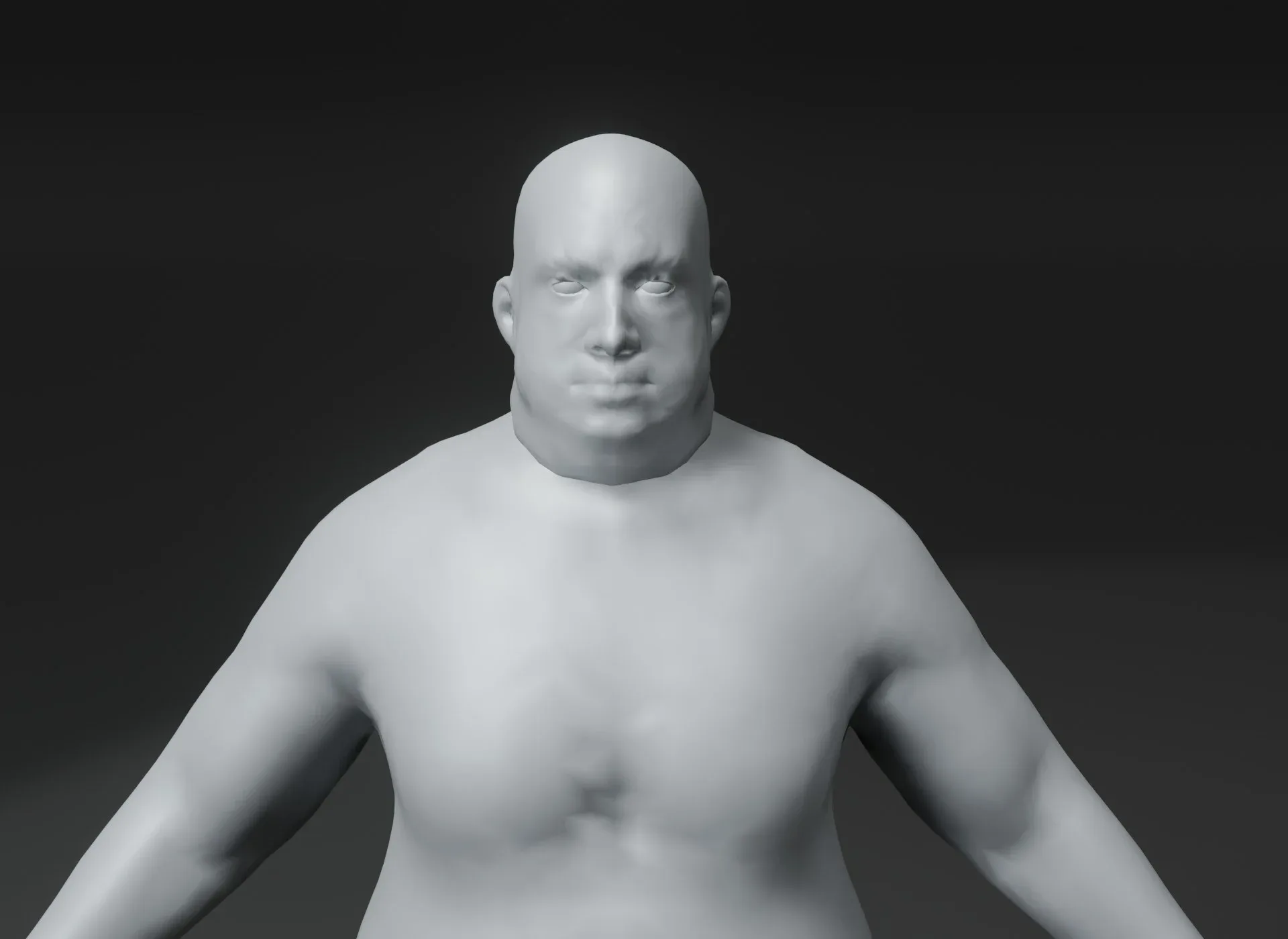 Fat Human Body Base Mesh 3D Model Family Pack 10k Polygons