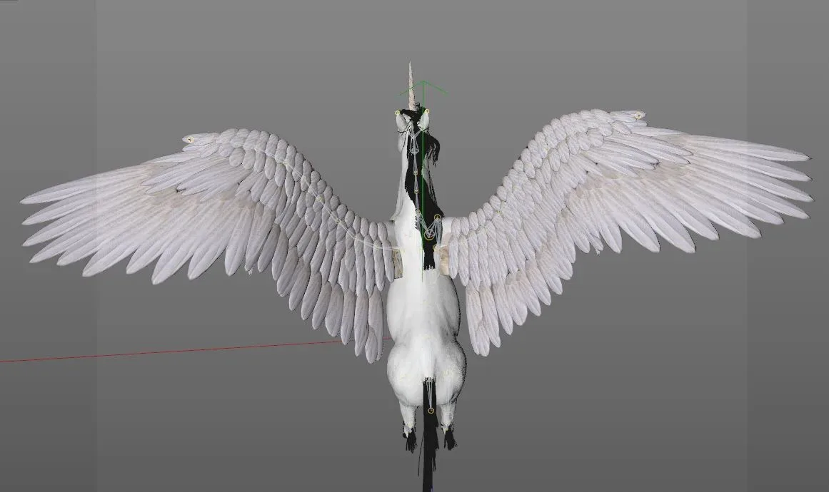 Pegasus hair fur rigged 3d model