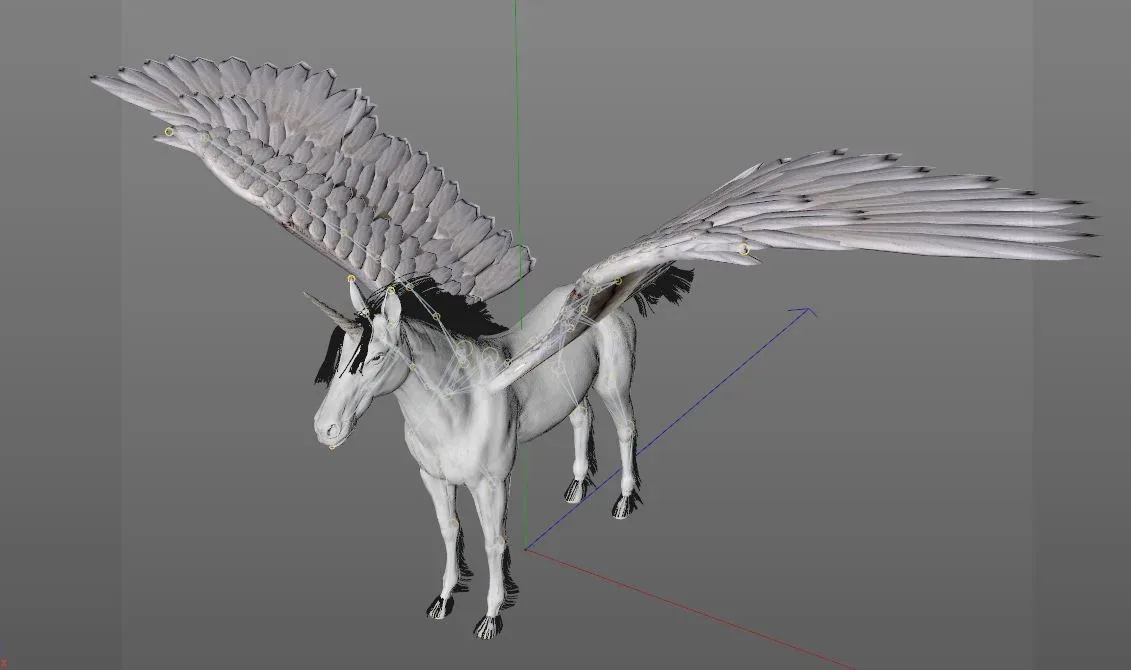 Pegasus hair fur rigged 3d model