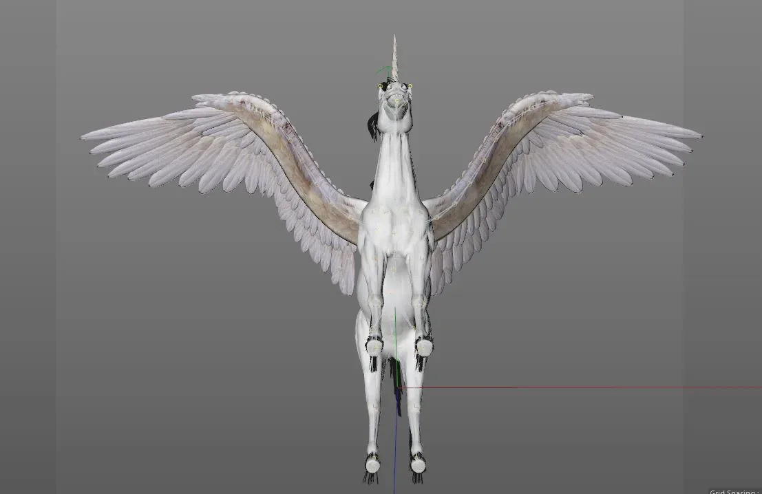 Pegasus hair fur rigged 3d model