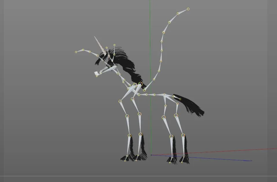 Pegasus hair fur rigged 3d model