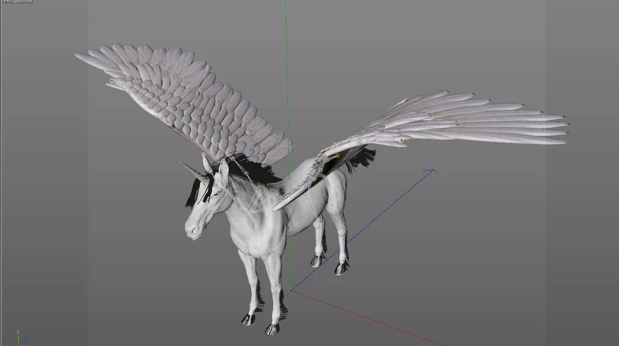 Pegasus hair fur rigged 3d model