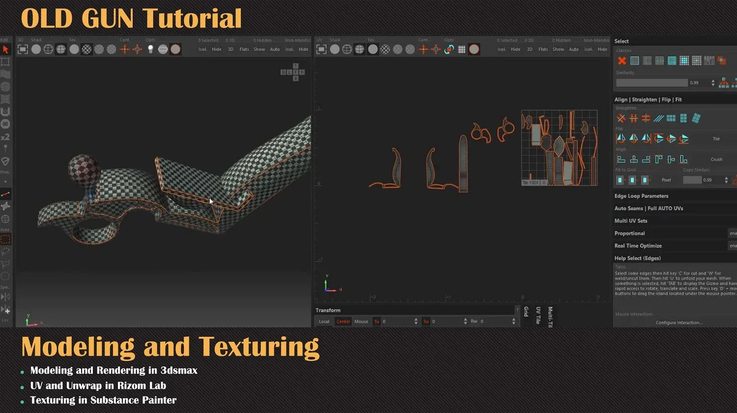 OLD GUN Tutorial ( Modeling, Texturing, Lighting )