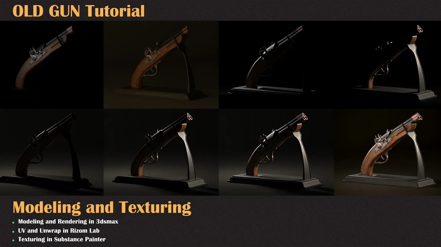 OLD GUN Tutorial ( Modeling, Texturing, Lighting )