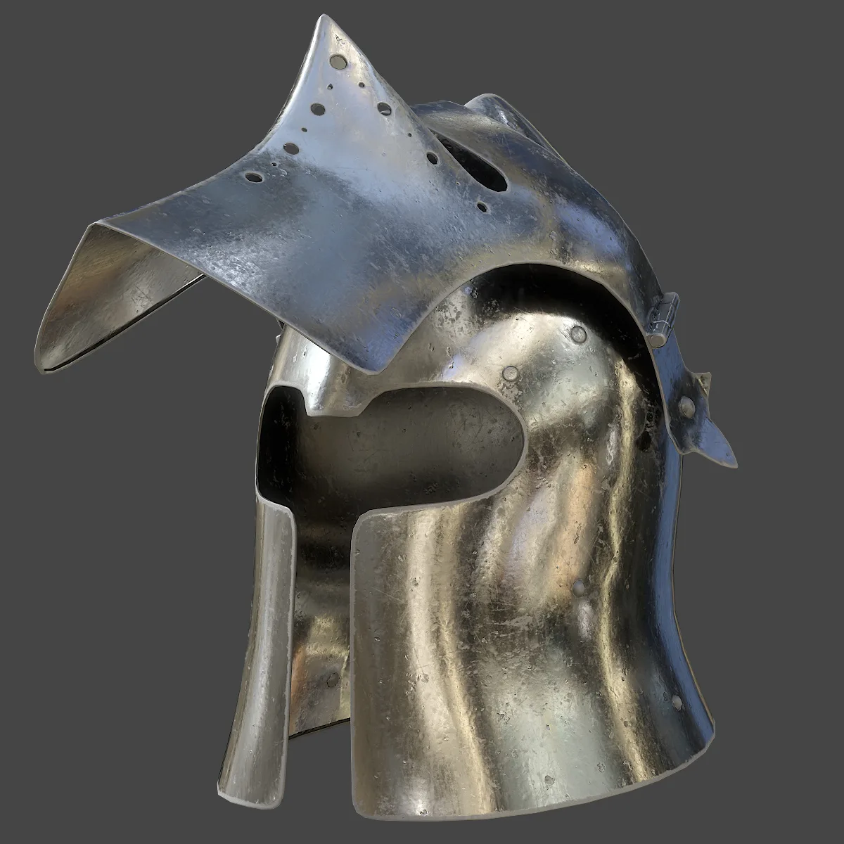 Visored Barbuta Helmet