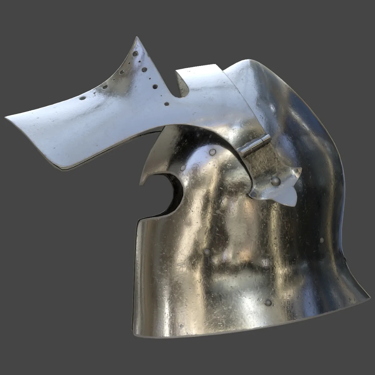 Visored Barbuta Helmet