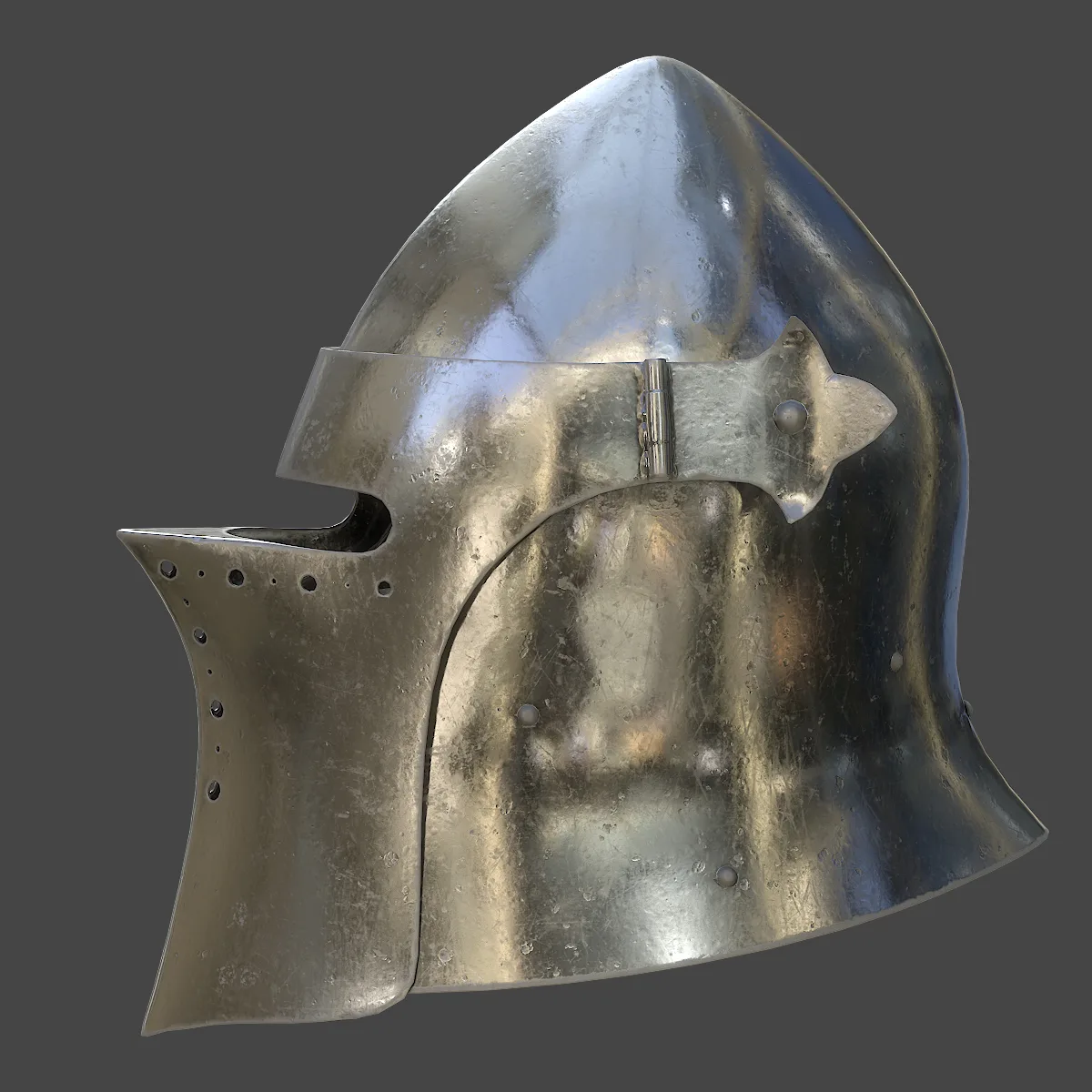 Visored Barbuta Helmet