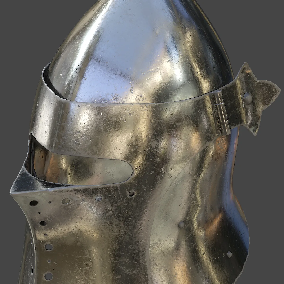 Visored Barbuta Helmet