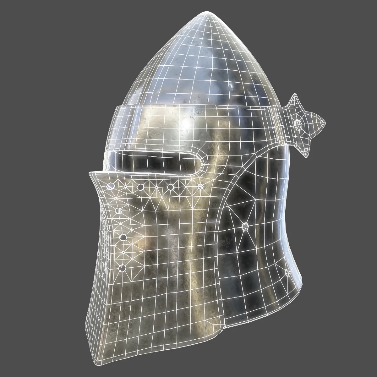 Visored Barbuta Helmet