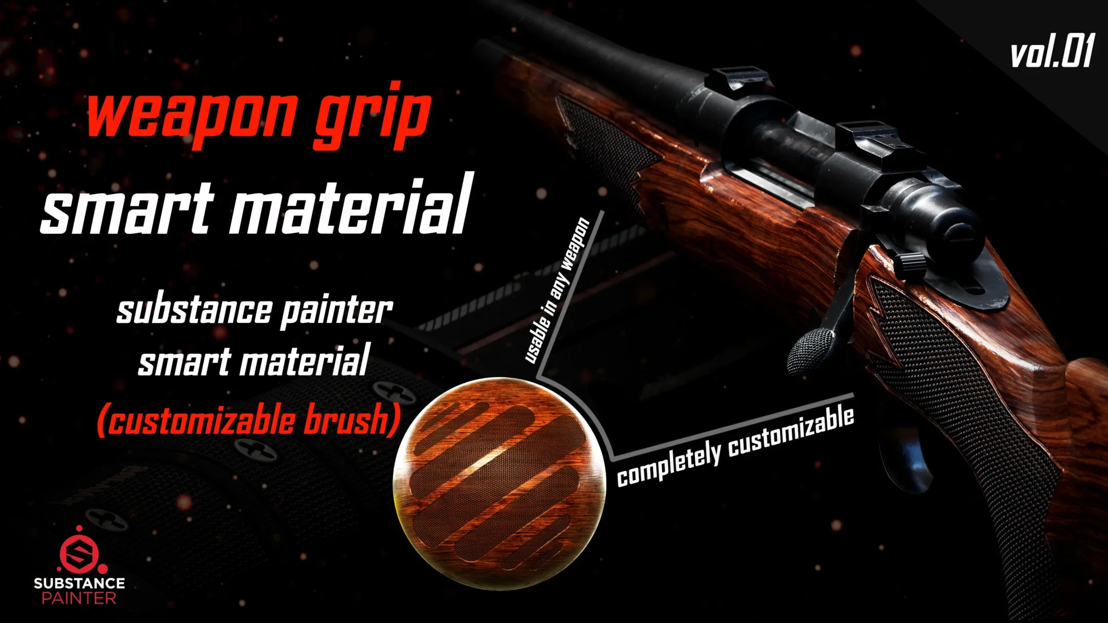 Weapon Grip Smart Material_Substance Painter_Vol01