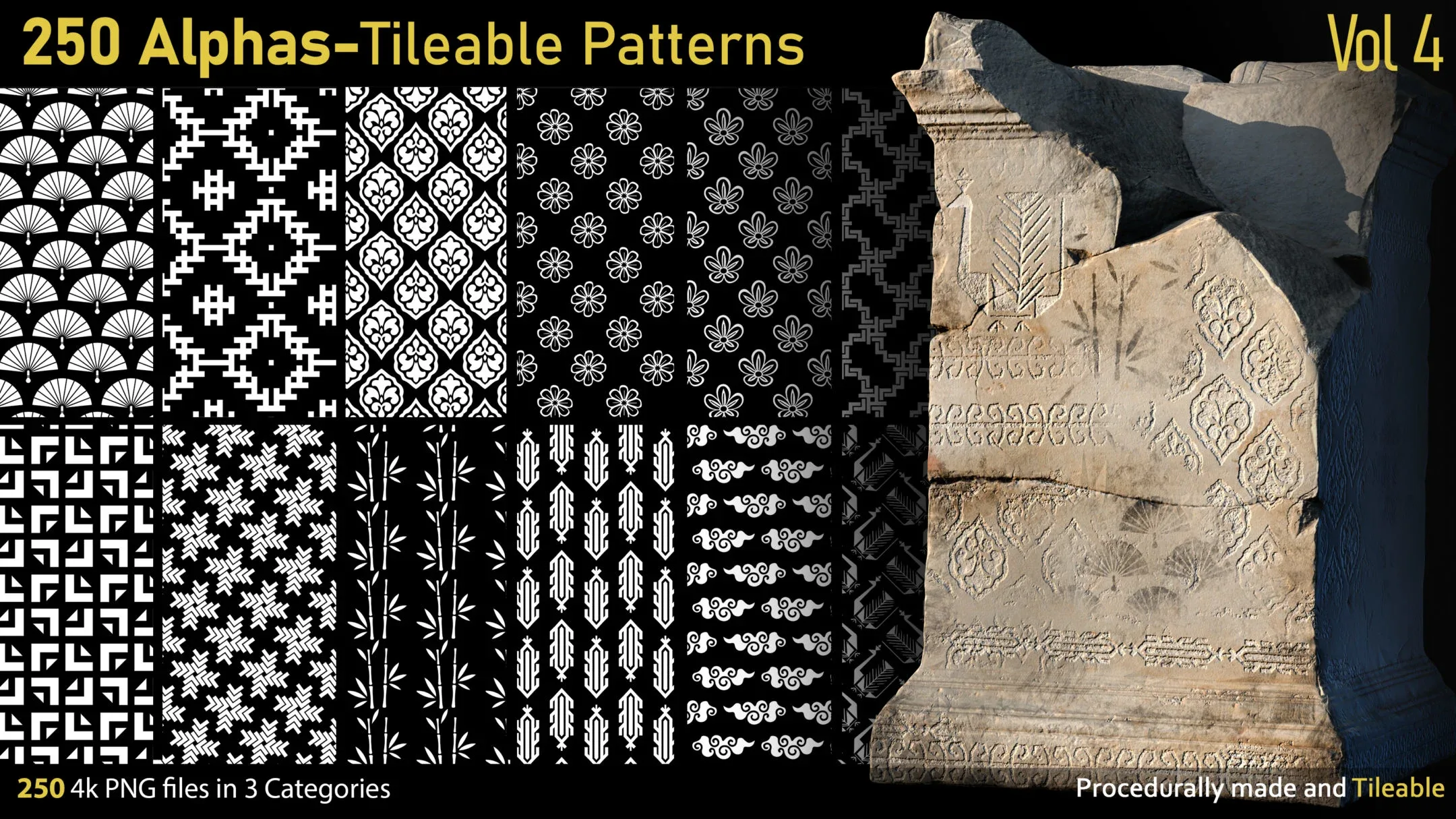 250 Alphas-Tileable Patterns-Vol4