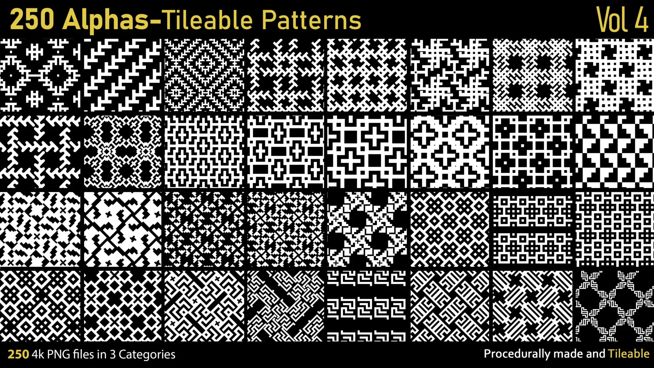 250 Alphas-Tileable Patterns-Vol4 - FlippedNormals