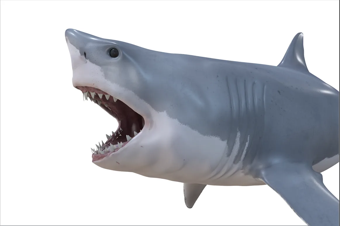 Great white shark fish 3d model