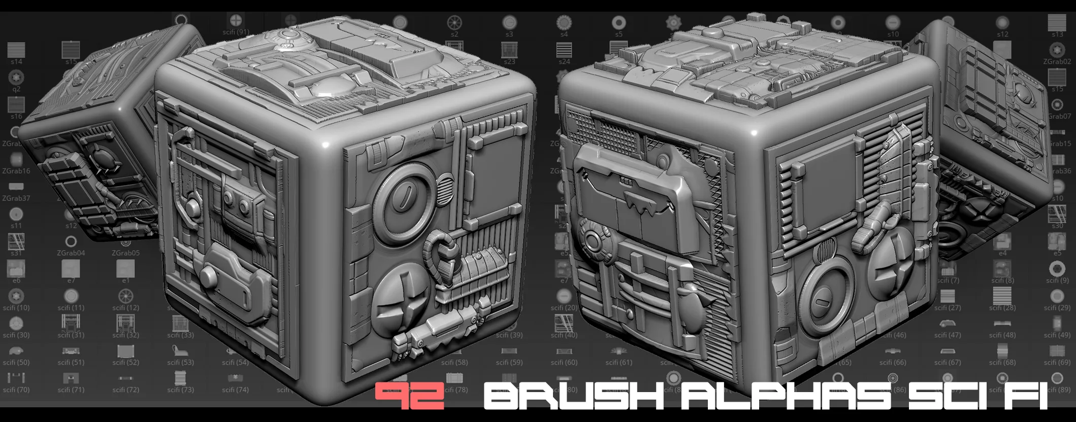 Zbrush Alphas Scifi 92