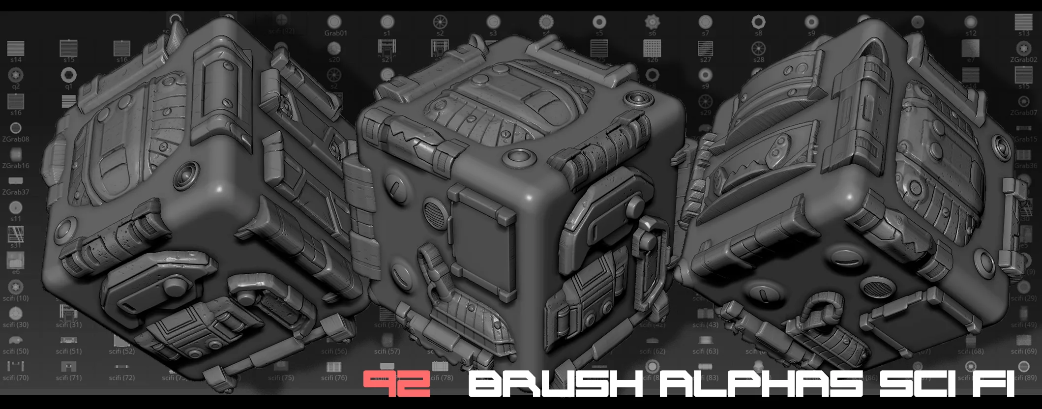 Zbrush Alphas Scifi 92