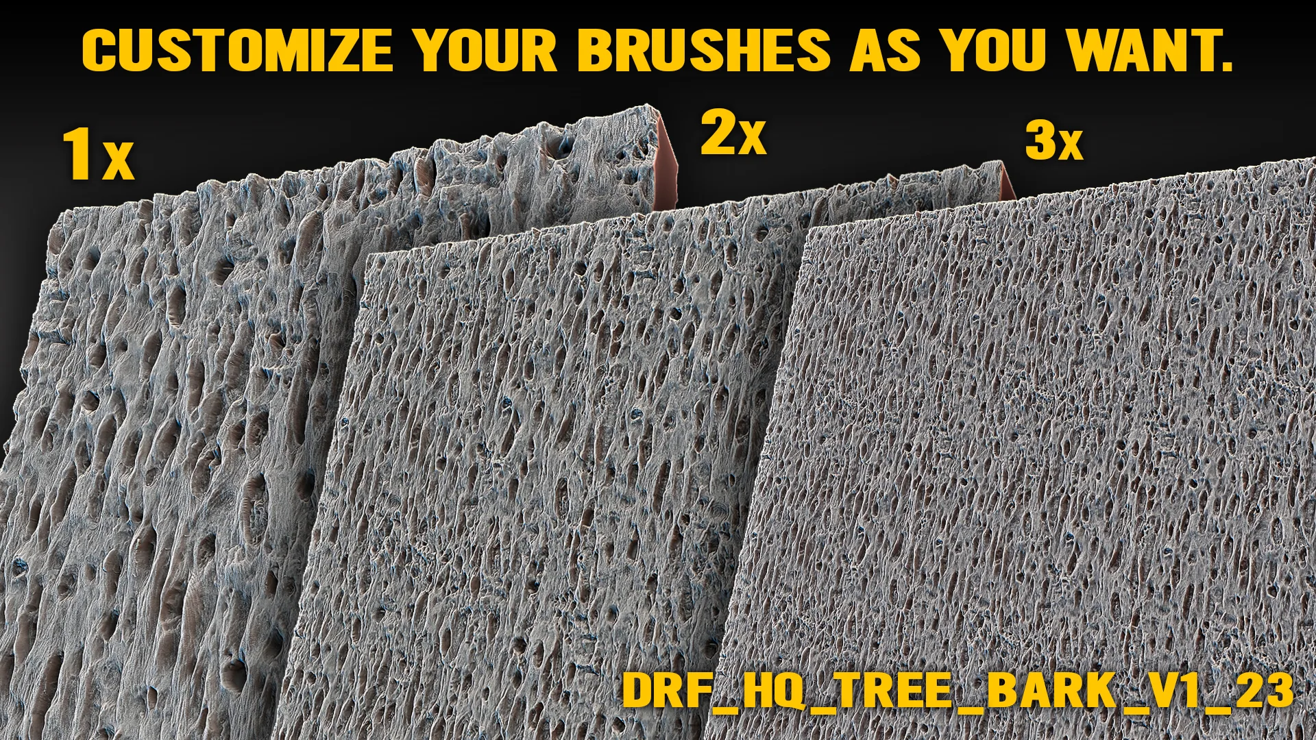 Ultra HQ Tree Bark Sculpt Seamless Zbrush brushes + Alphas (Blender, Substance, Mudbox, etc.) Vol.1