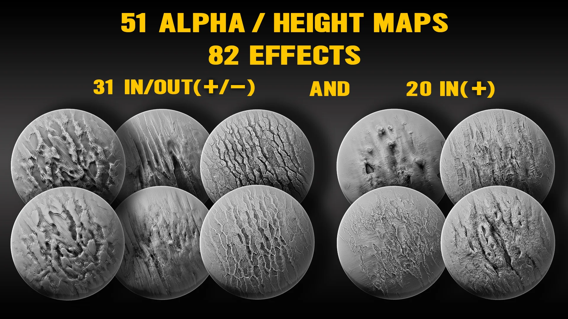 Ultra HQ Tree Bark Sculpt Seamless Zbrush brushes + Alphas (Blender, Substance, Mudbox, etc.) Vol.1