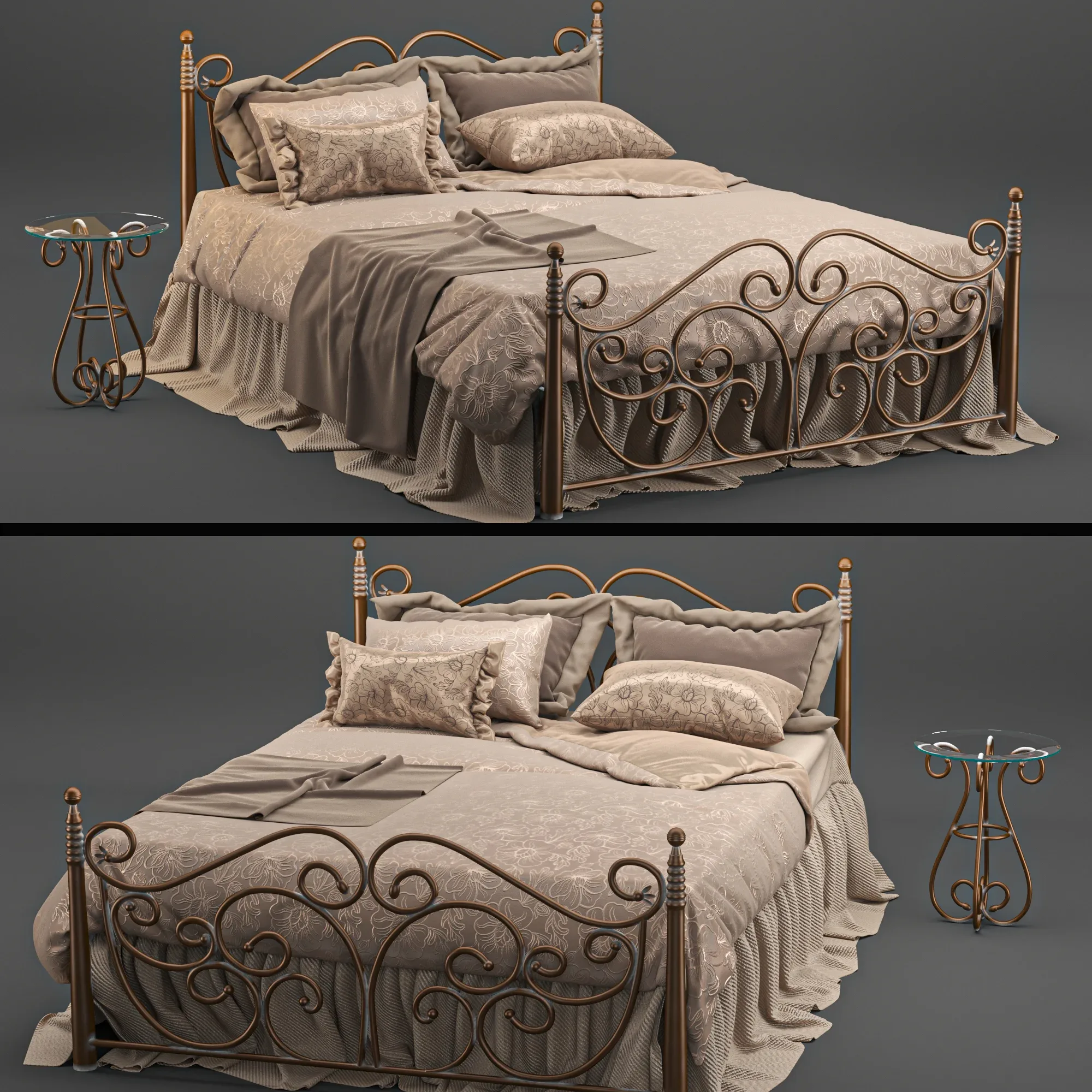 Wrought iron bed