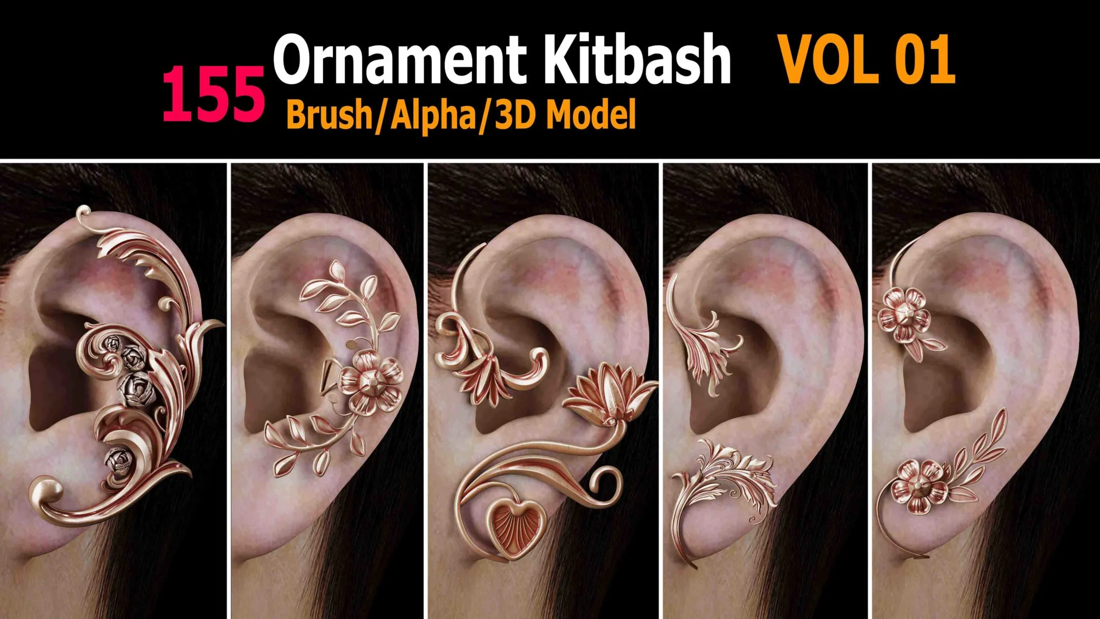 155 Ornament Brush/Alpha/3D Model VOL01