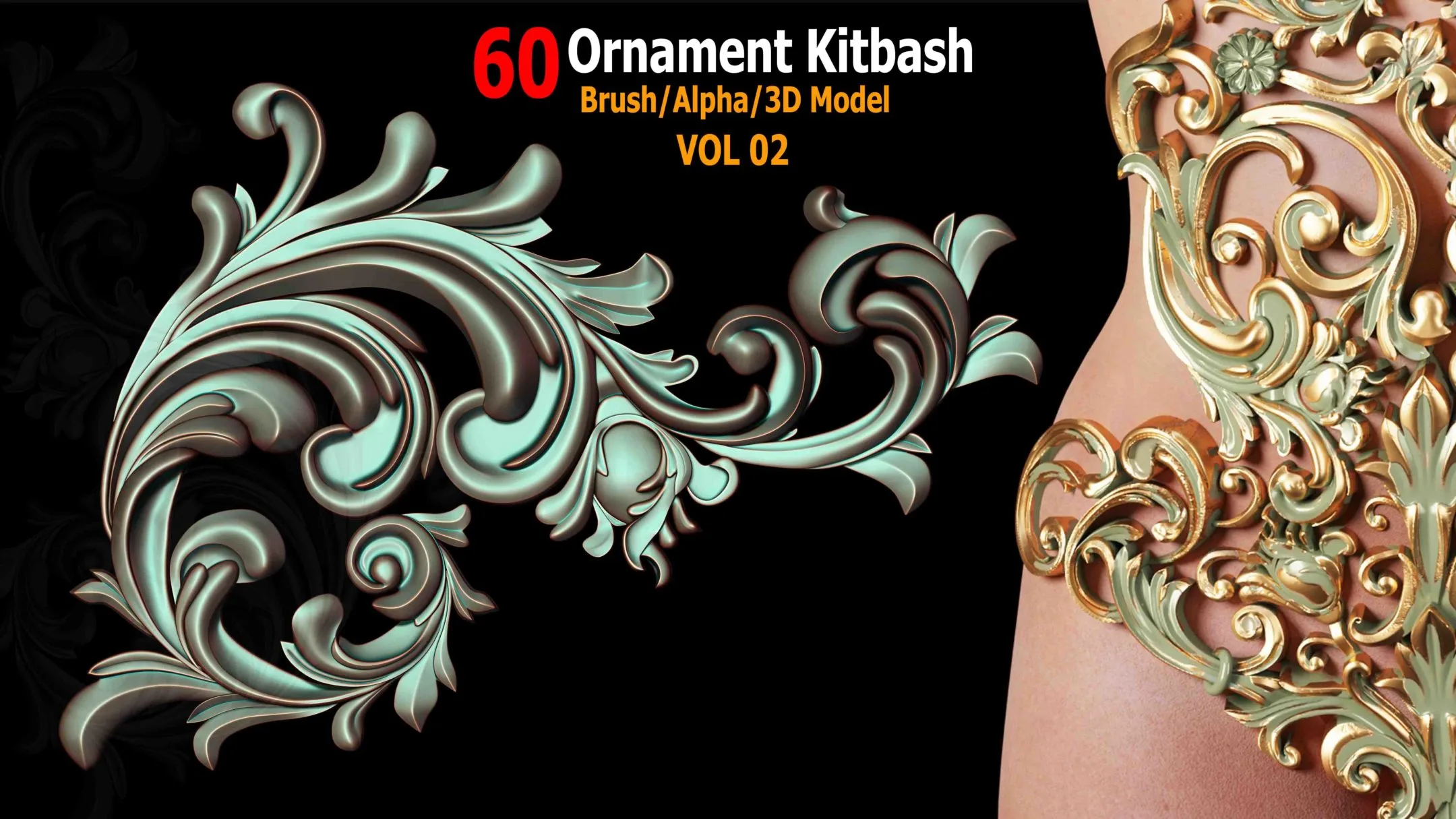 60 Ornament Brush/Alpha/3D Model VOL02