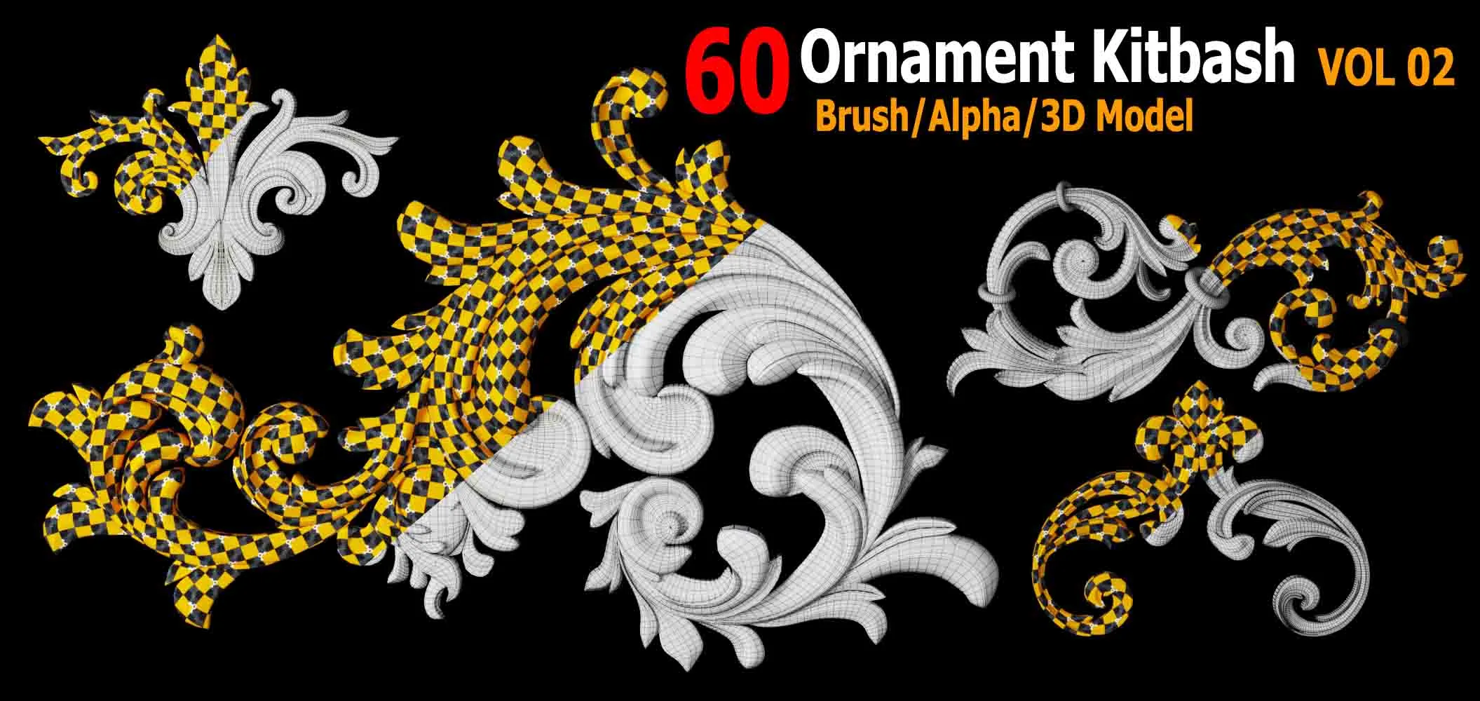 60 Ornament Brush/Alpha/3D Model VOL02