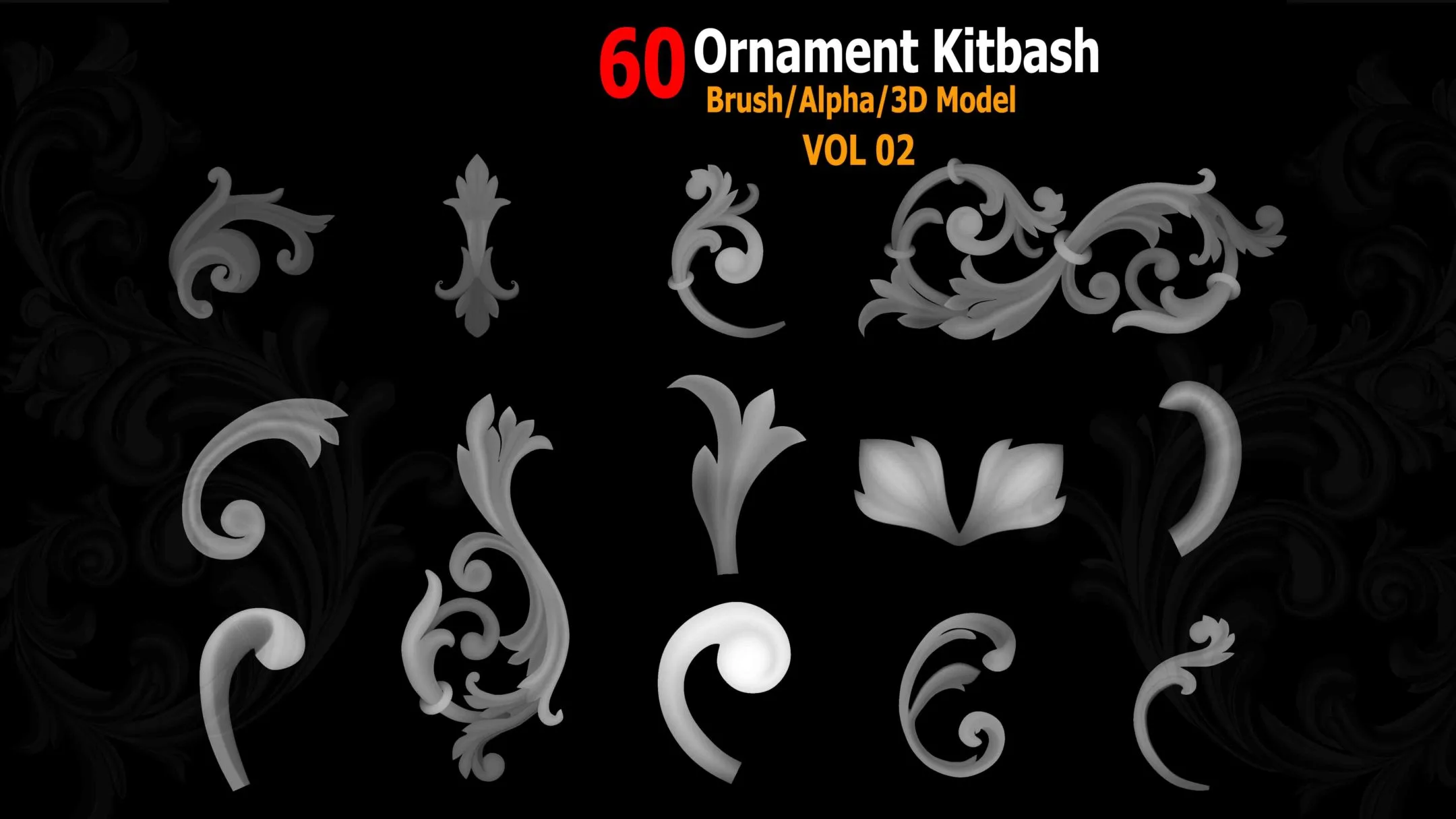 60 Ornament Brush/Alpha/3D Model VOL02