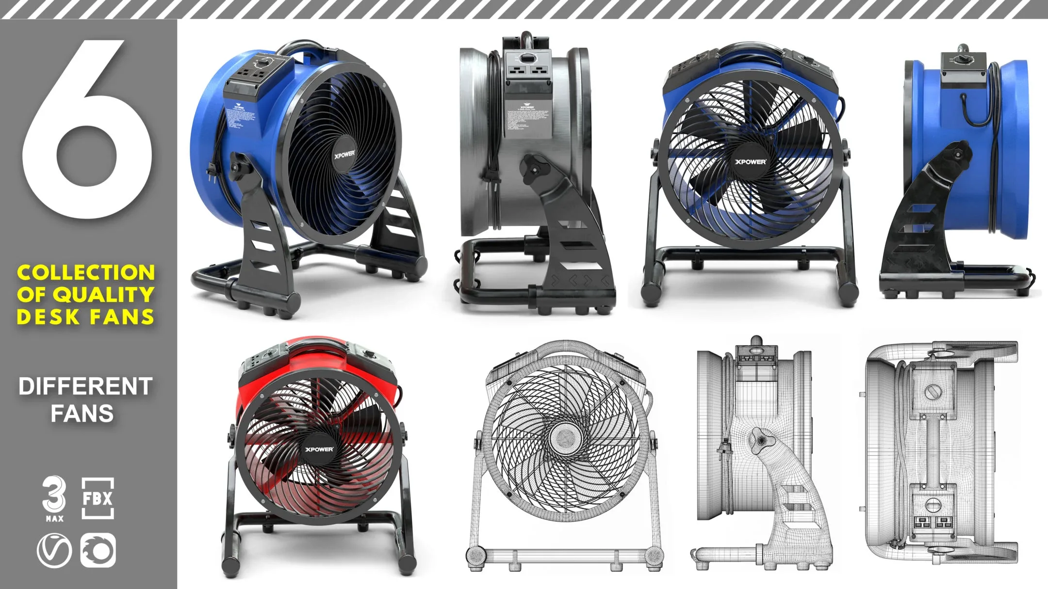 6 collection of quality desk fans