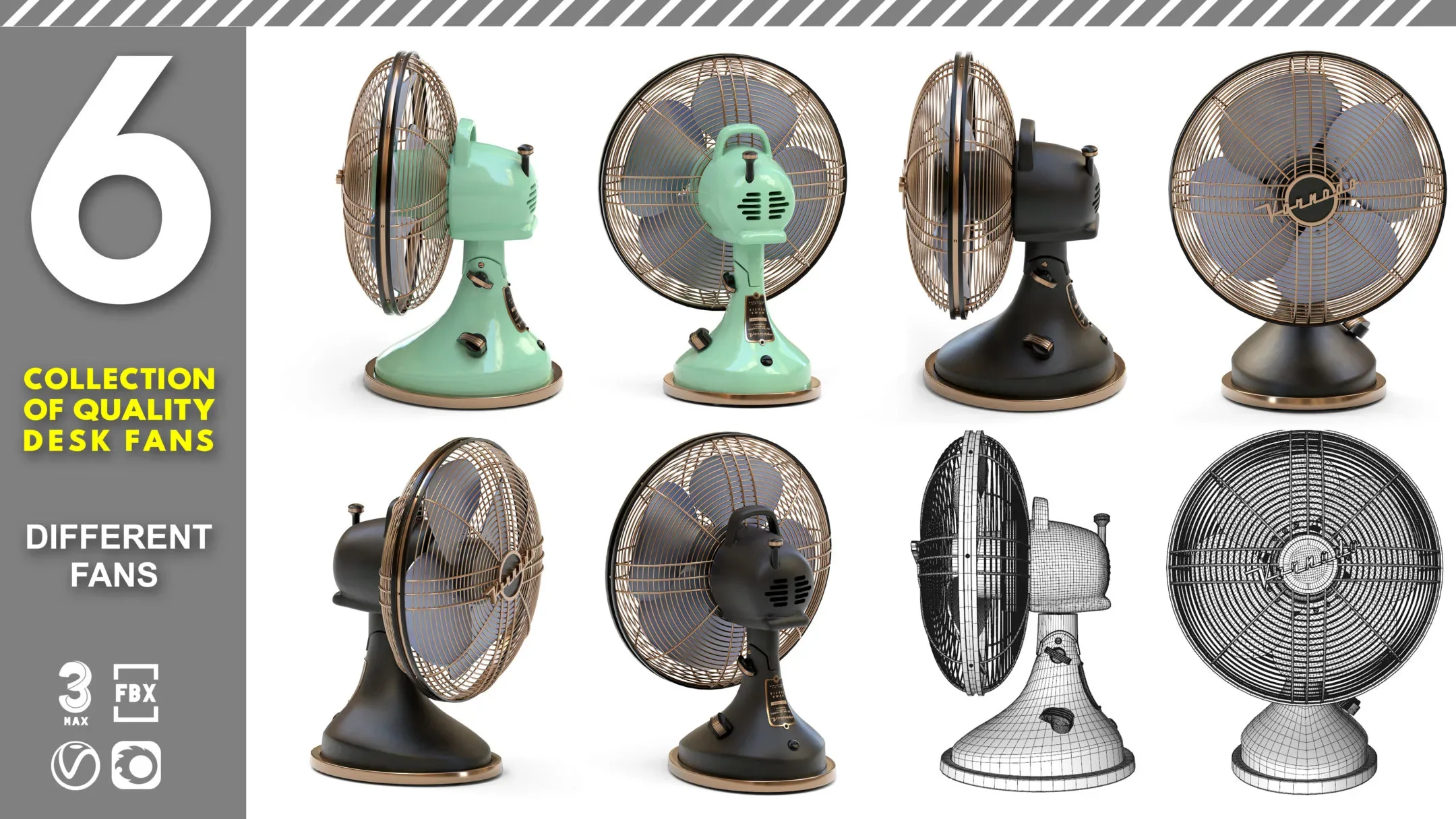 6 collection of quality desk fans