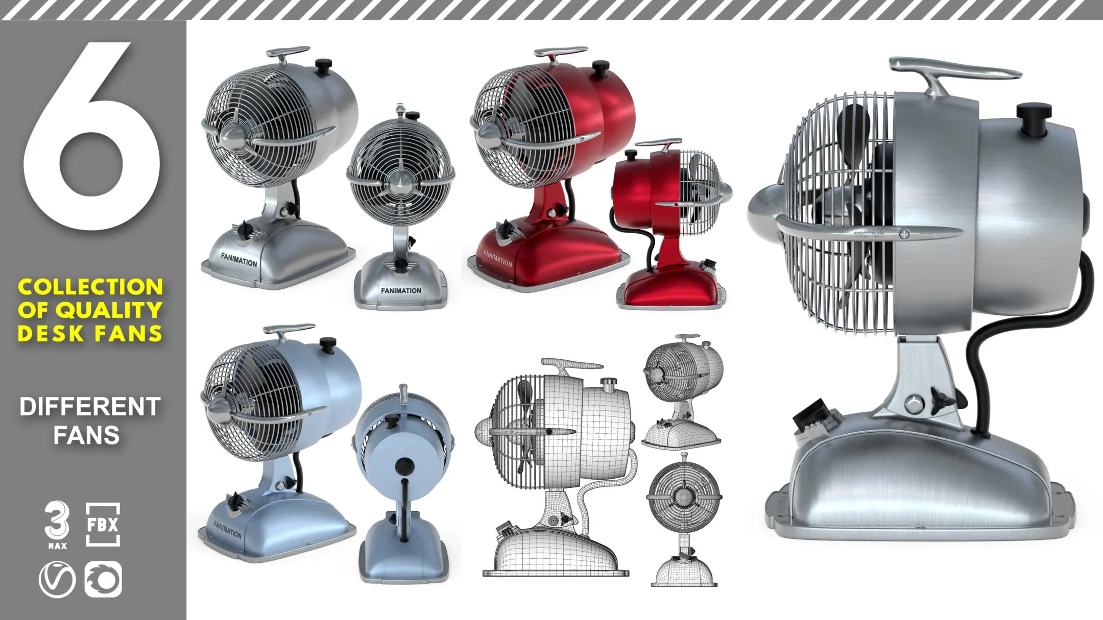 6 collection of quality desk fans