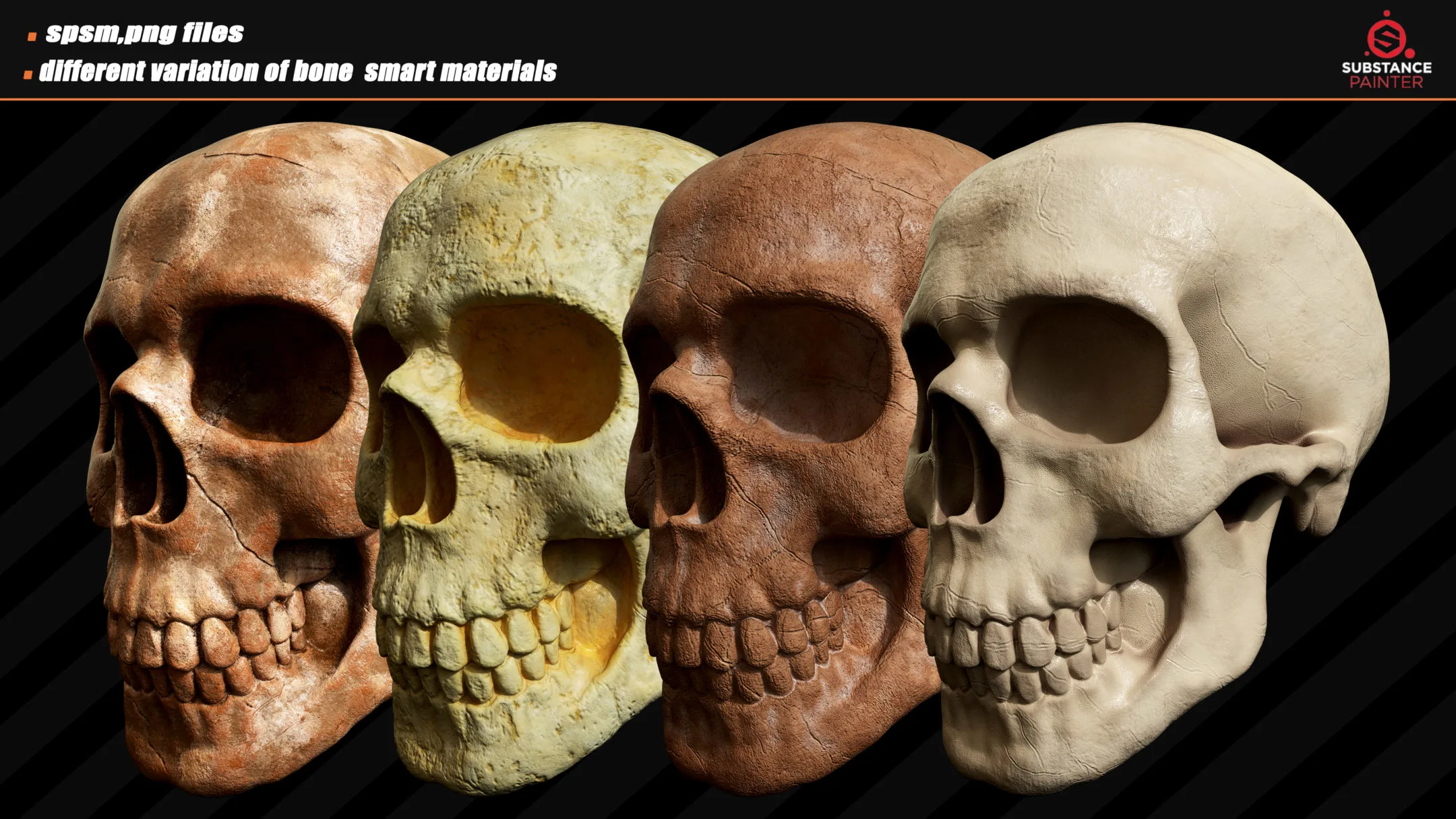 10 Bone Smart Material + 4k PBR Textures_VOL01