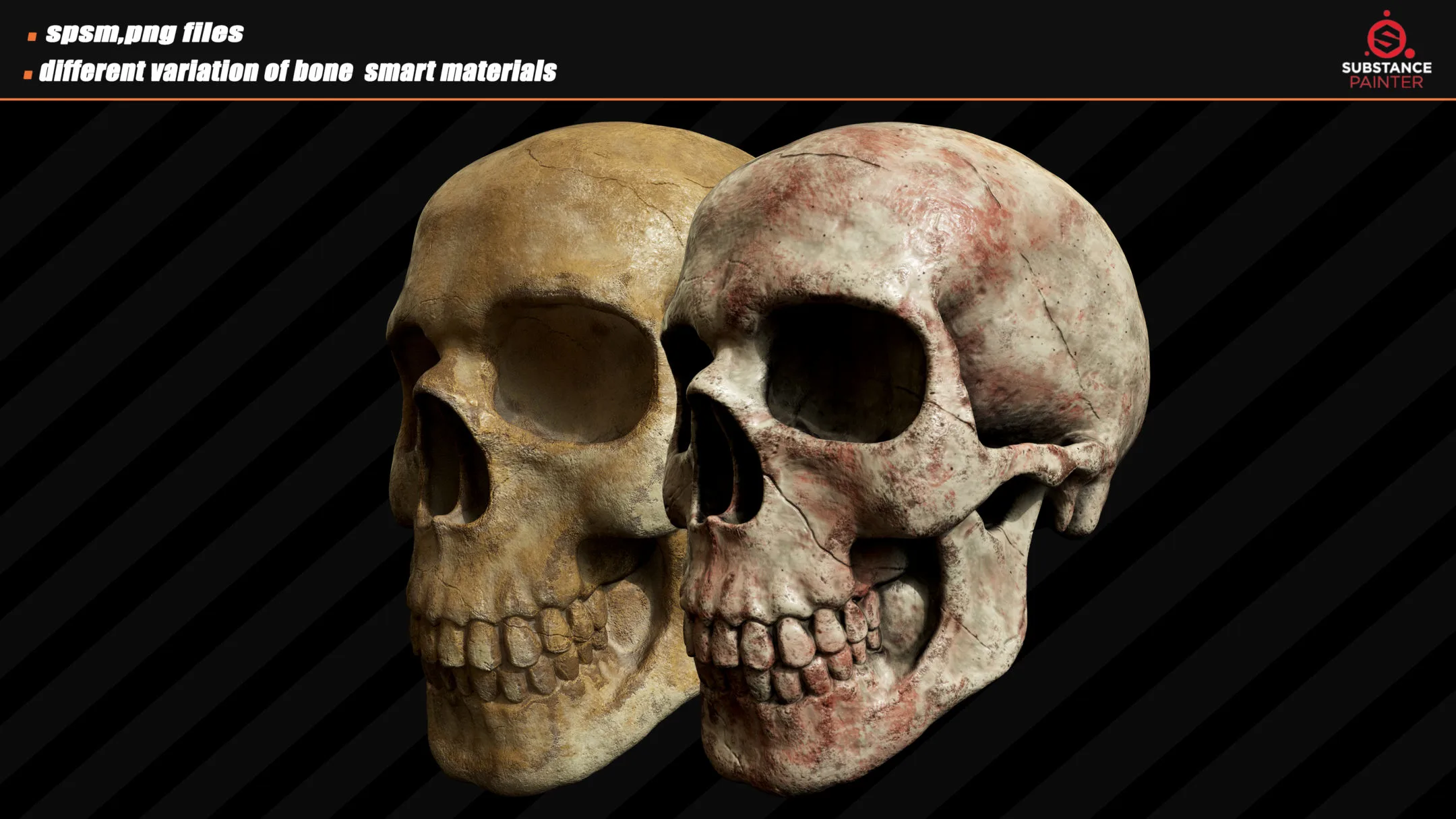 10 Bone Smart Material + 4k PBR Textures_VOL01