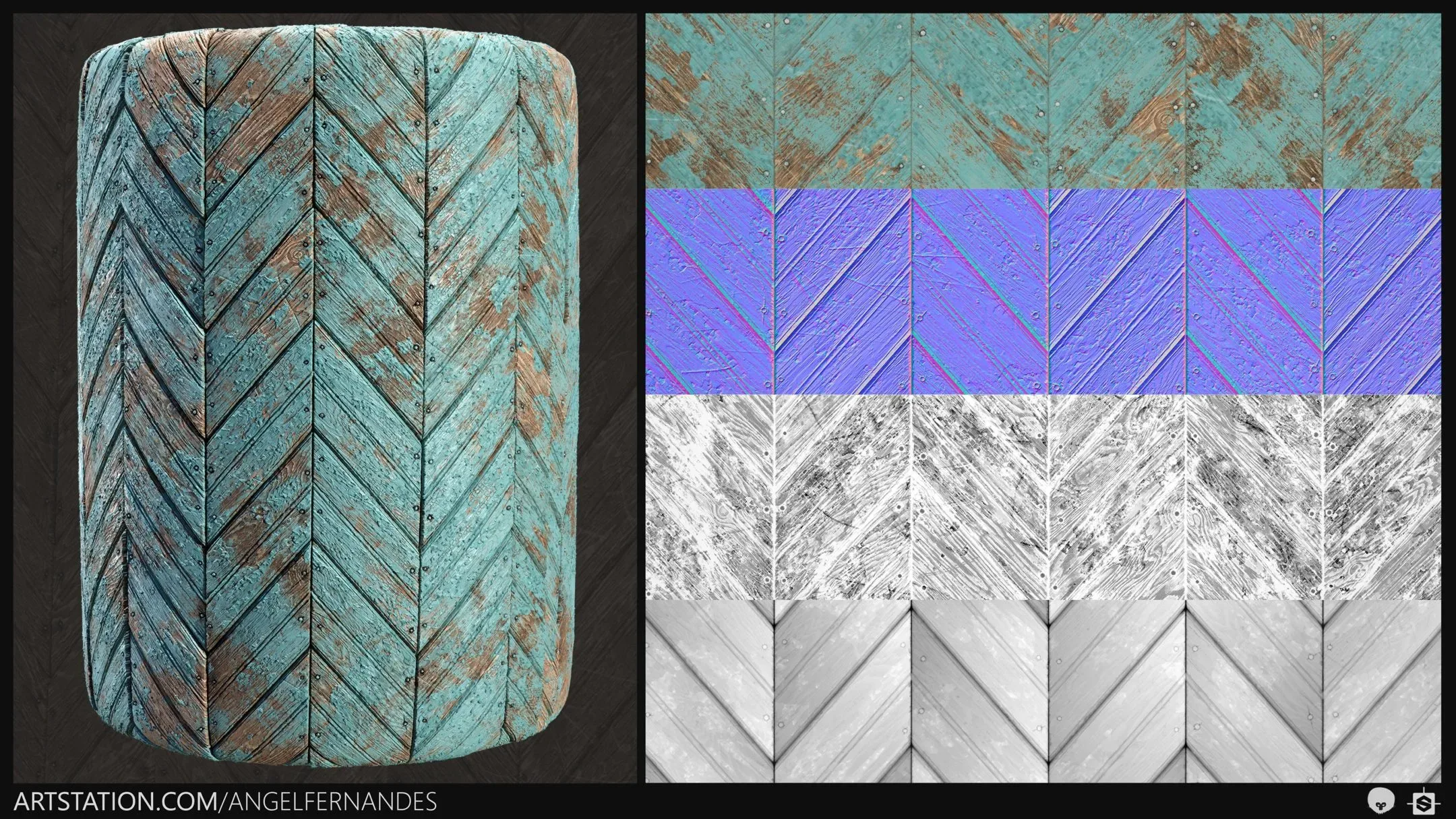 Painted Wood Planks Material - Substance Designer