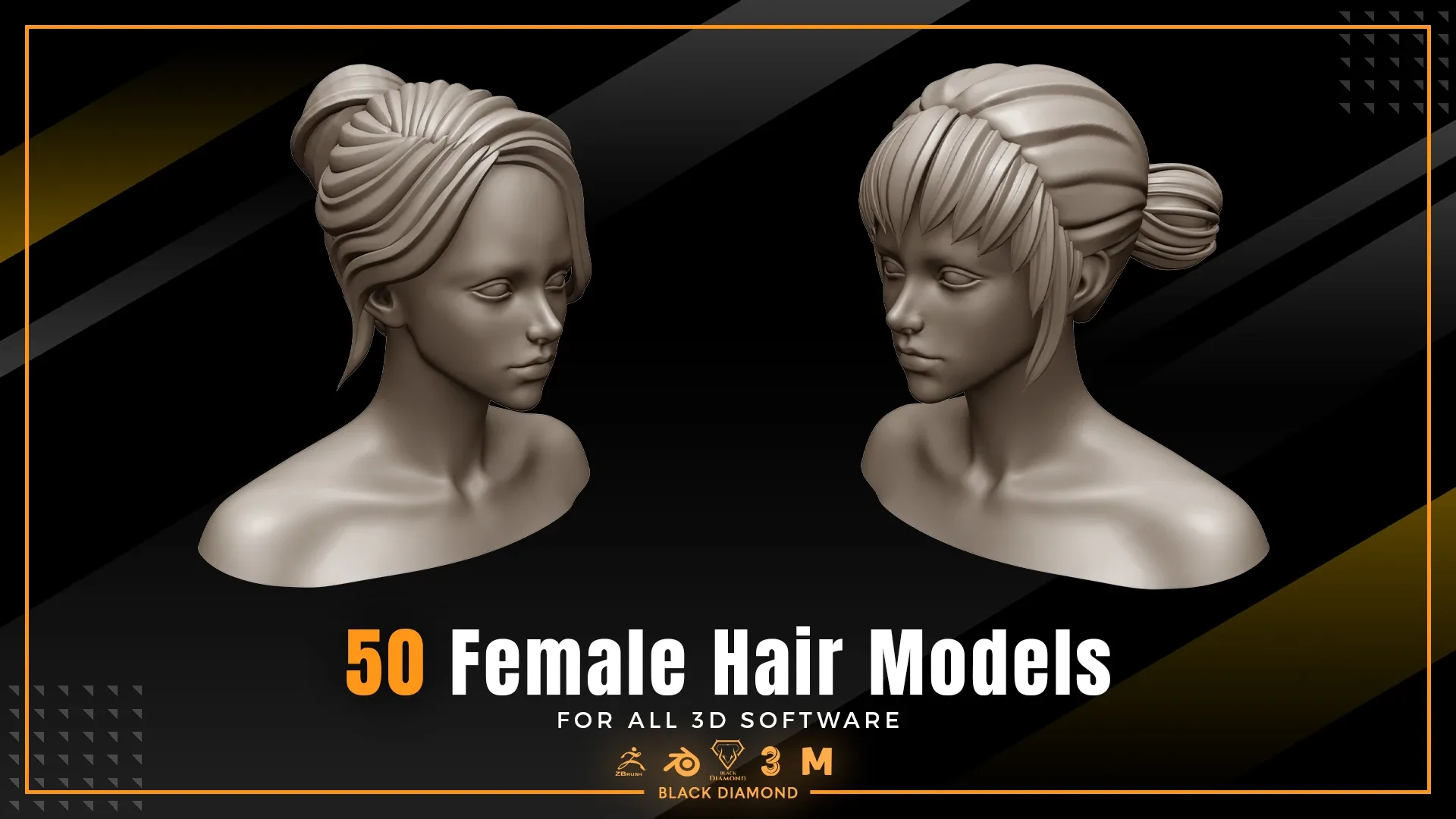 50 Female Hair Models ( FOR ALL 3D SOFTWARE )