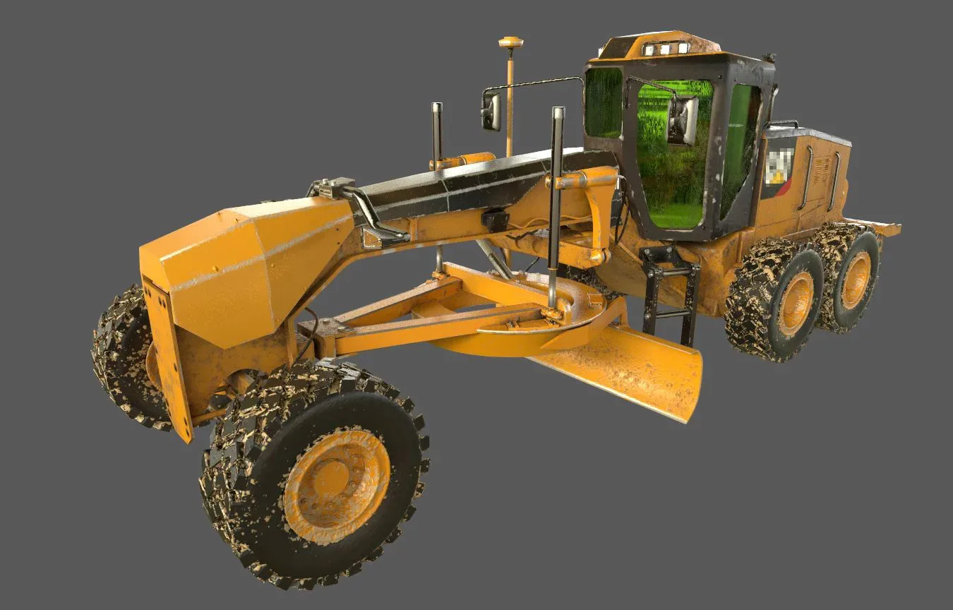 140M motor grader 3d model