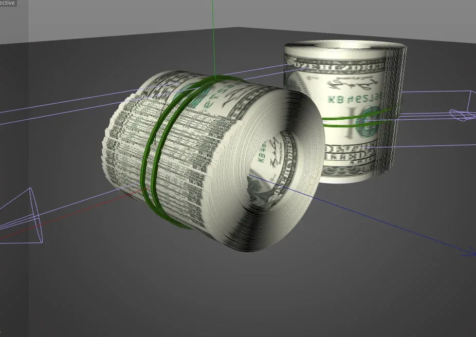 100 Dollars role 3d model