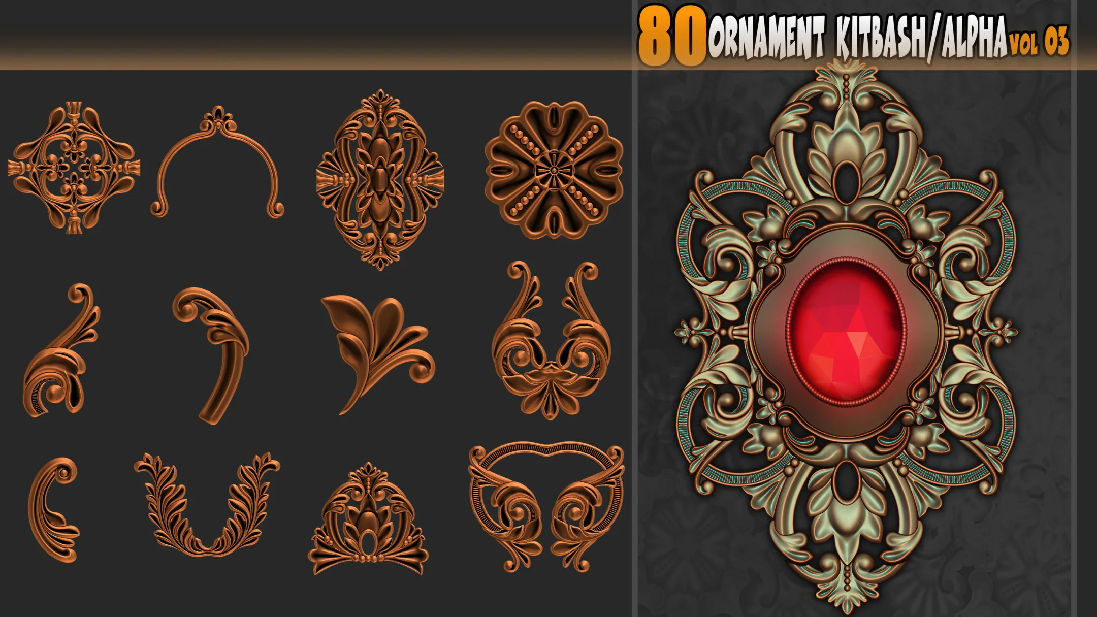 Ornament Kitbash / Alpha / 3D Models / IMM vol 03