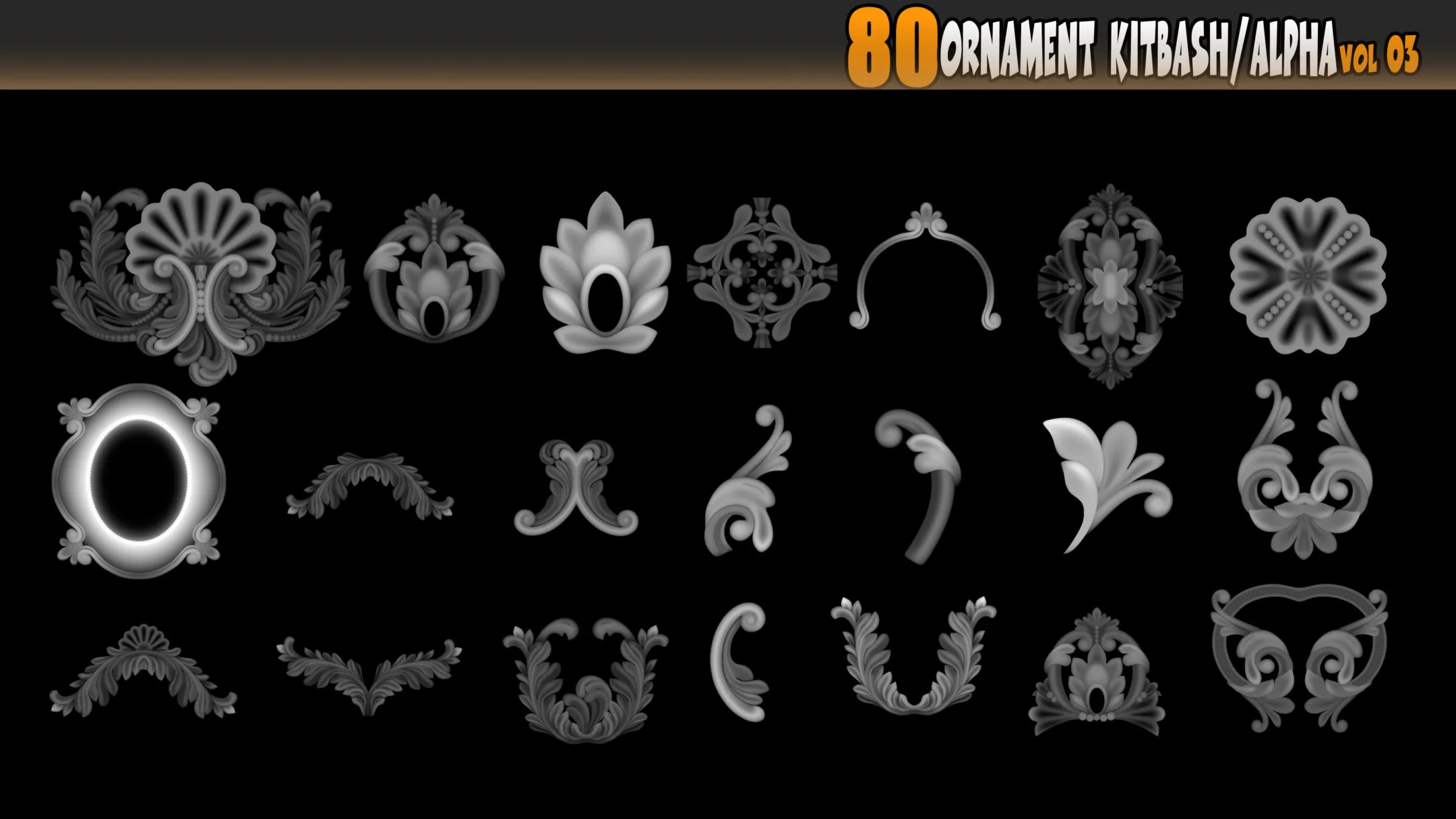 Ornament Kitbash / Alpha / 3D Models / IMM vol 03