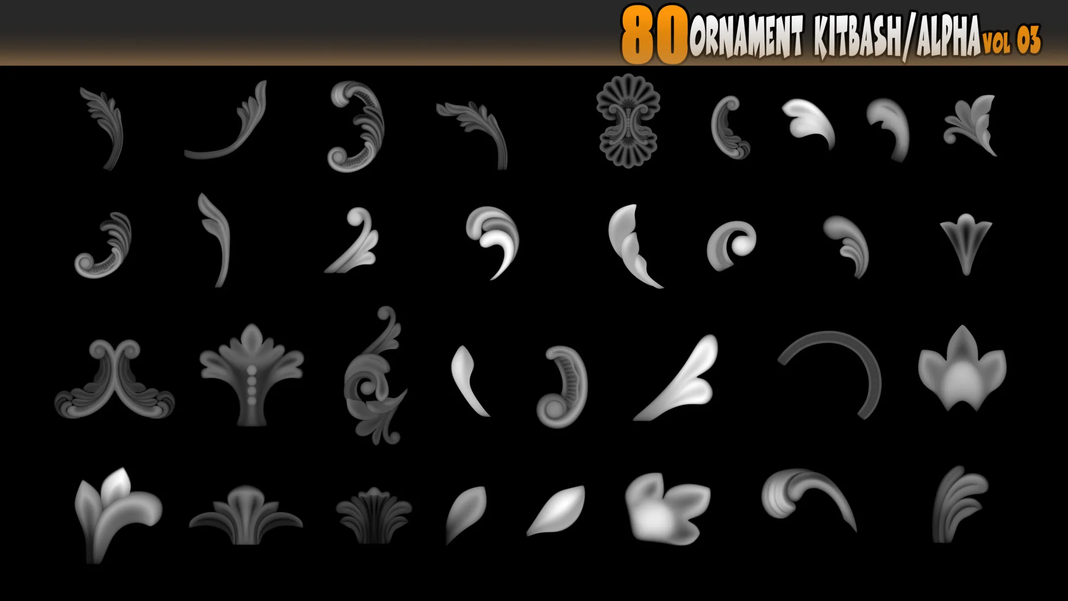 Ornament Kitbash / Alpha / 3D Models / IMM vol 03