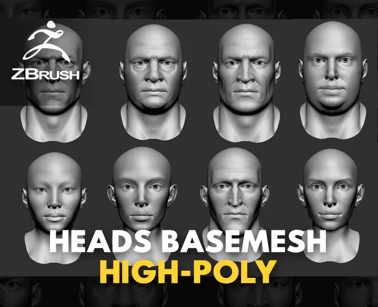 Heads BaseMesh HighPoly