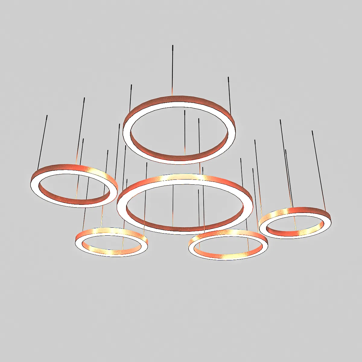 3D Circle Lamp Set model