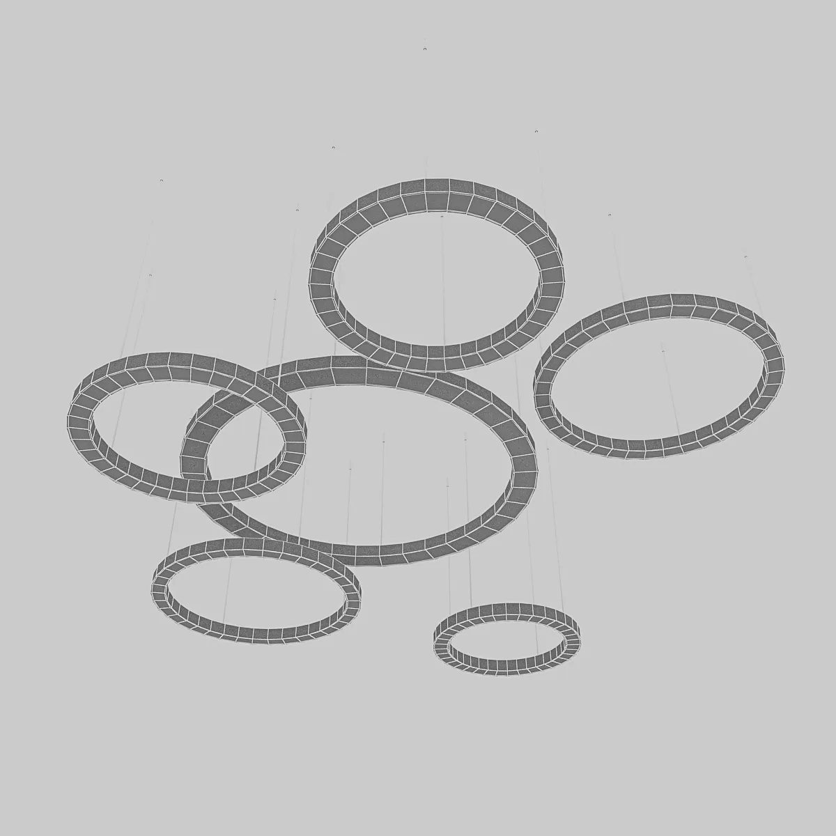 3D Circle Lamp Set model