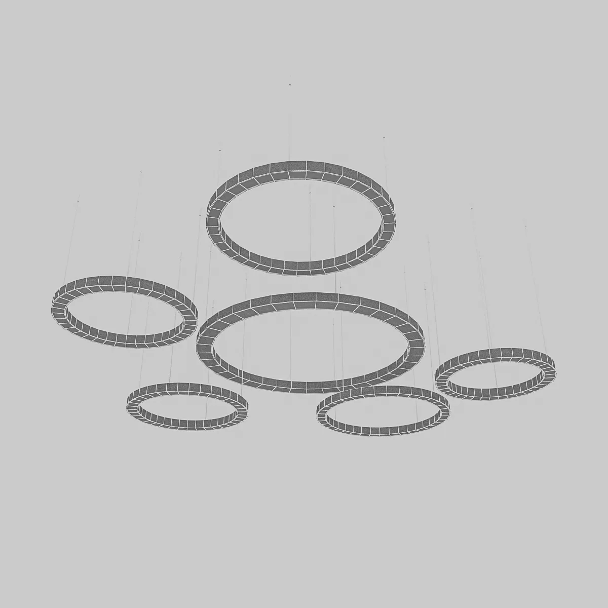 3D Circle Lamp Set model