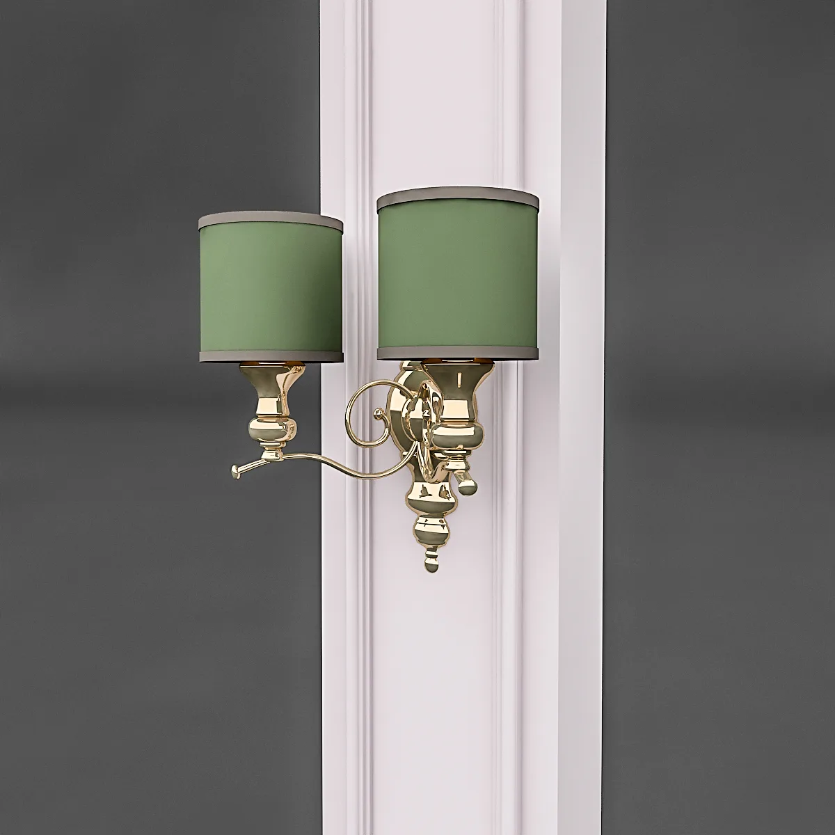 Column and Decorative Lamp 02 3D model