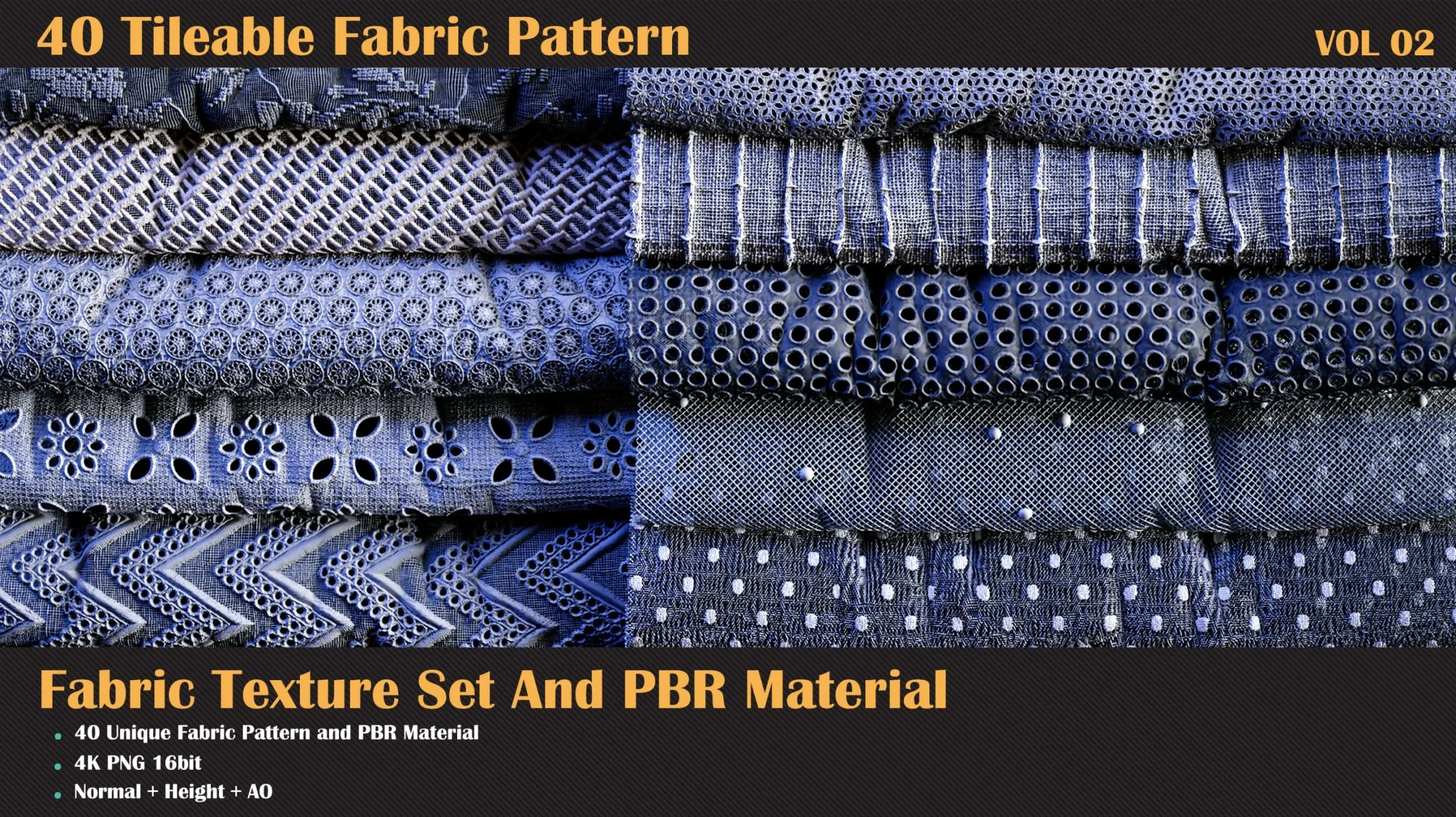 40 Tileable Fabric Pattern - VOL 02