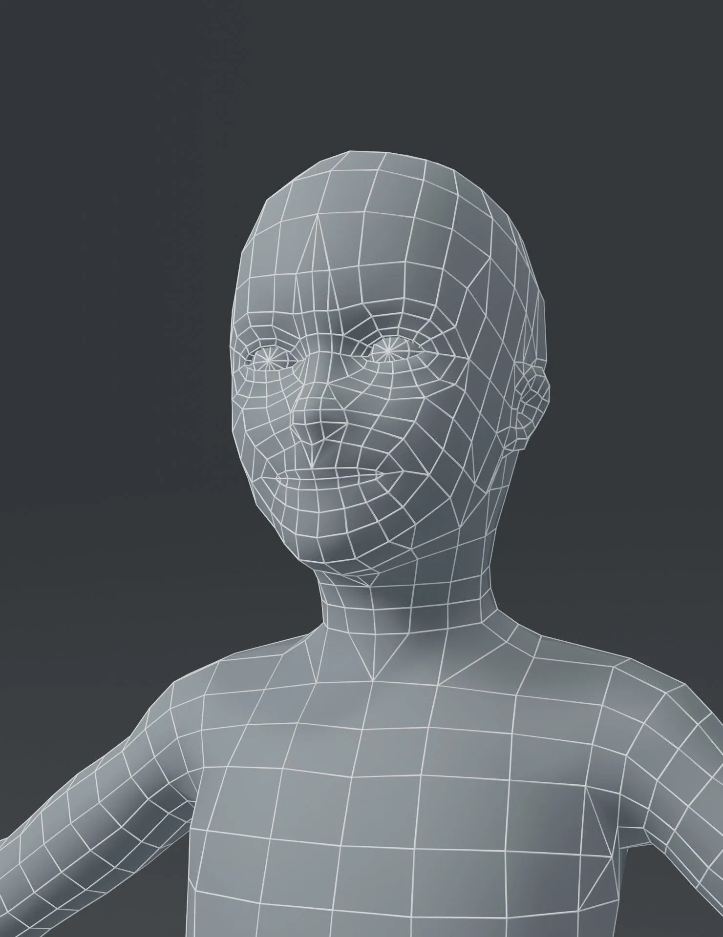 Boy Kid Child Body Base Mesh 3D Model